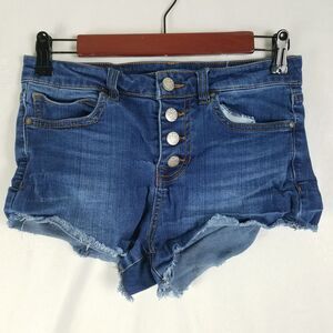 Wild Blue Denim Shorts Juniors 5 Blue Jean Mid Rise Womens Cut Off Medium Wash‎